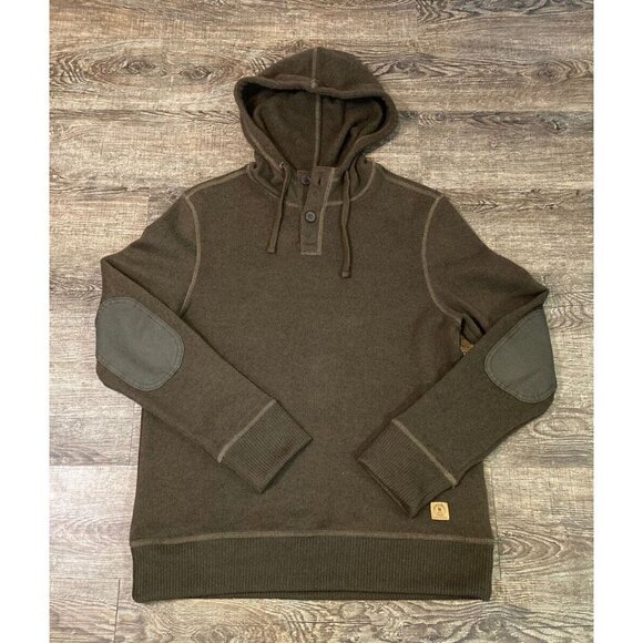 G.H. Bass & Co. Other - G.H. Bass & Co Men’s Hooded Fleece Henley Sweater Elbow Pads Size Small